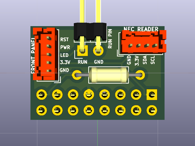 Mini NFC NES main PCB front render
