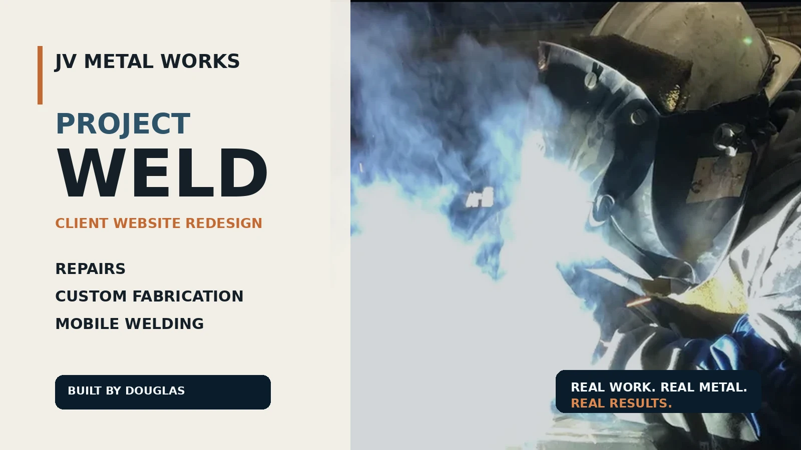 Project Weld — JV Metal Works website redesign